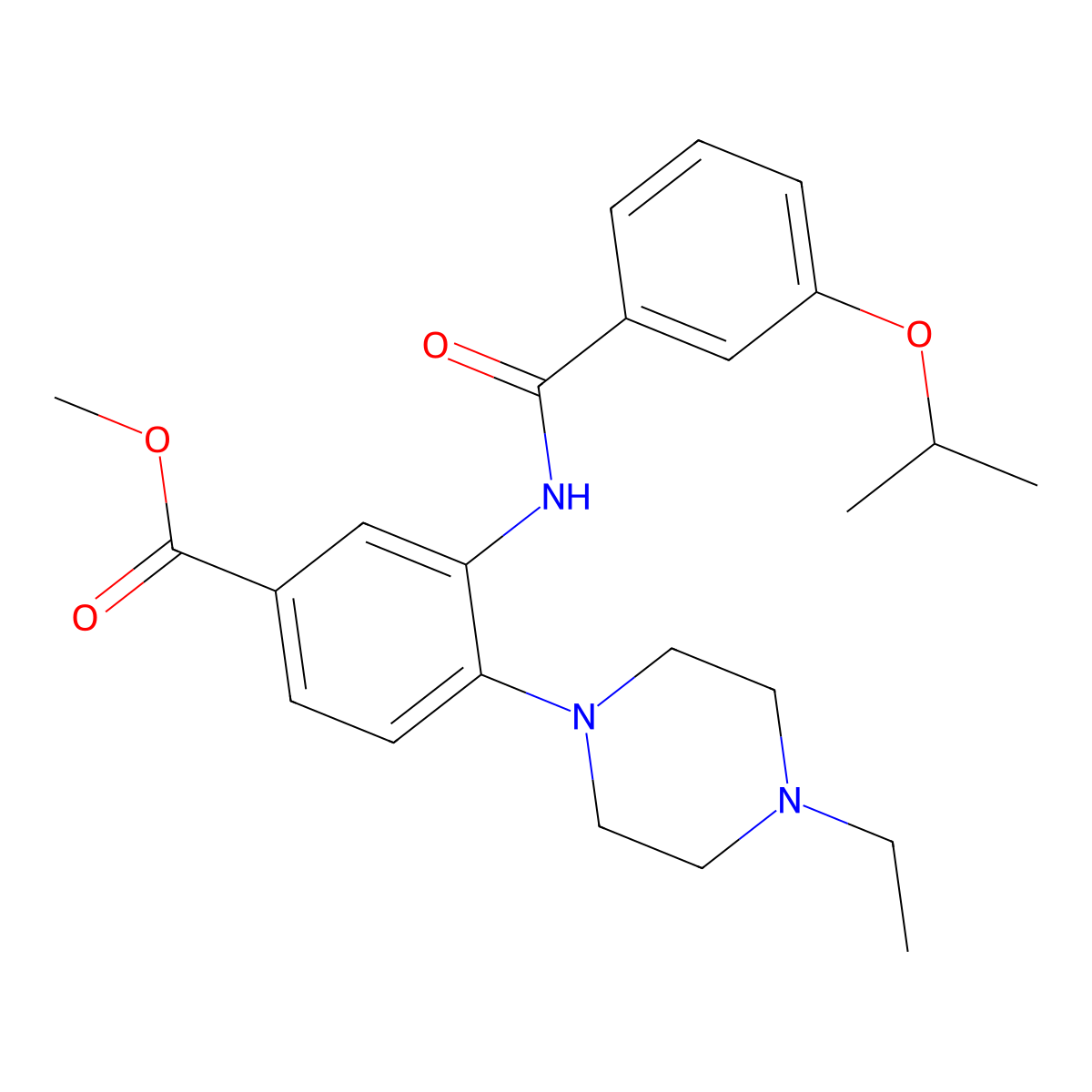 Methyl 4-(4-ethylpiperazin-1-yl)-3-[(3-propan-2-yloxybenzoyl)amino]benzoate molecular structure, CAS 765920-42-1