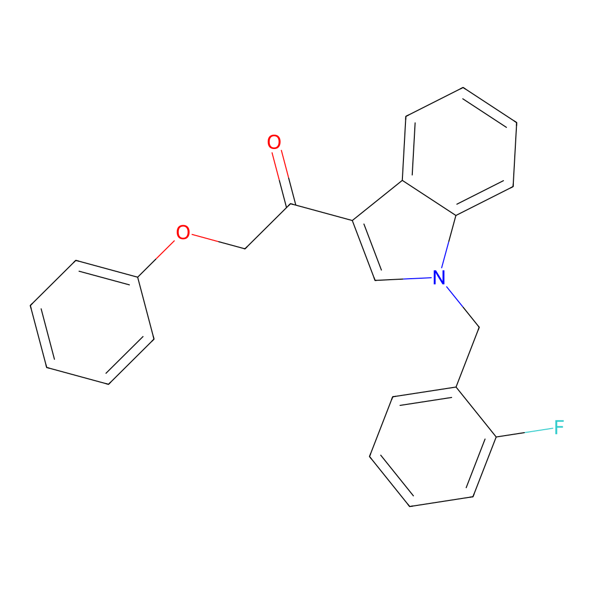 1-[1-[(2-Fluorophenyl)methyl]indol-3-yl]-2-phenoxyethanone molecular structure, CAS 765921-86-6