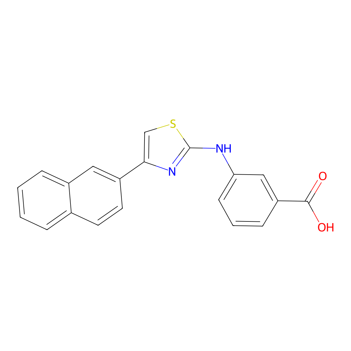 3-{[4-(Naphthalen-2-yl)-1,3-thiazol-2-yl]amino}benzoic acid molecular structure, CAS 765922-08-5