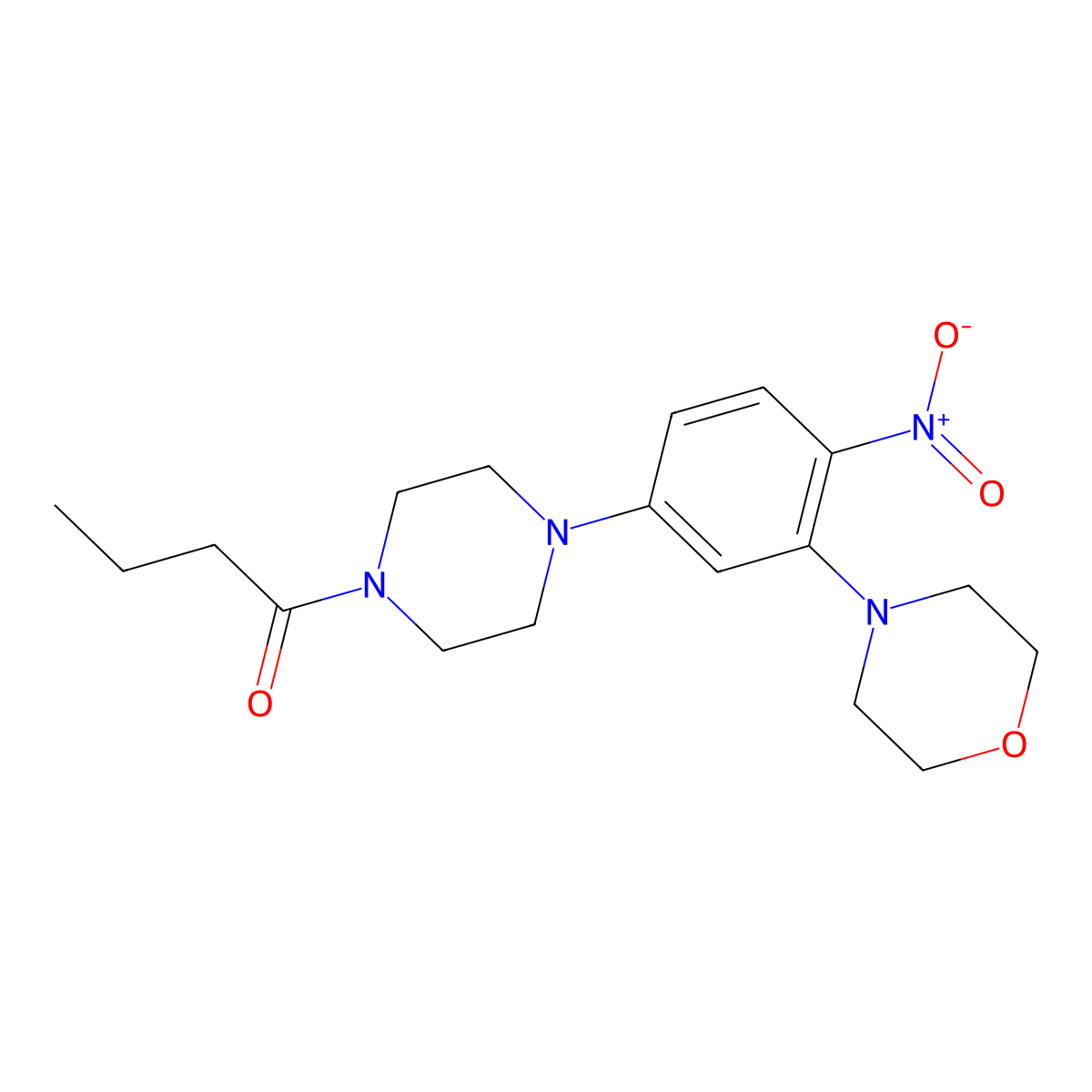 1-[4-(3-Morpholin-4-yl-4-nitrophenyl)piperazin-1-yl]butan-1-one molecular structure, CAS 765922-25-6