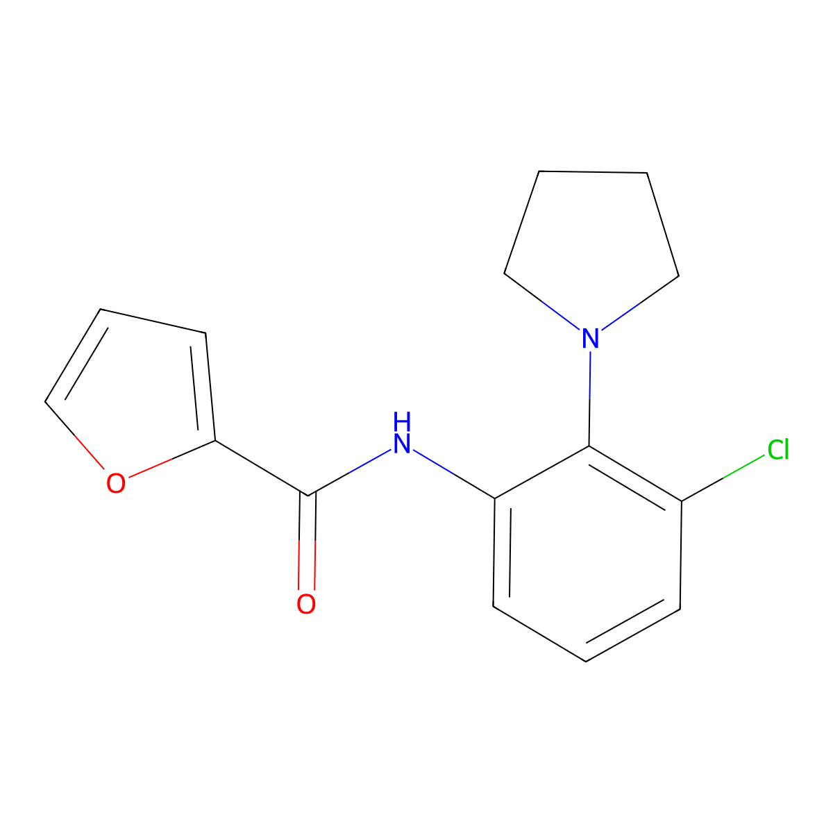 N-[3-chloro-2-(1-pyrrolidinyl)phenyl]-2-furamide molecular structure, CAS 765922-26-7