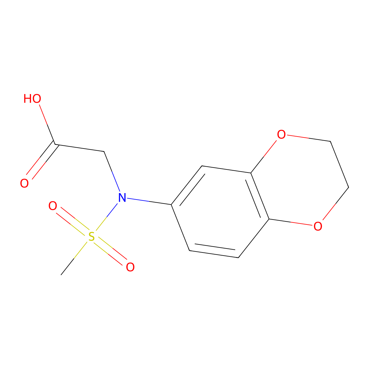 N-(2,3-dihydro-1,4-benzodioxin-6-yl)-N-(methylsulfonyl)glycine molecular structure, CAS 765924-08-1