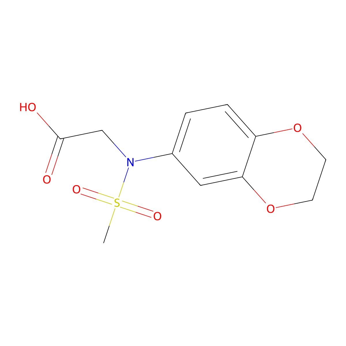 N-(2,3-dihydro-1,4-benzodioxin-6-yl)-N-(methylsulfonyl)glycine molecular structure, CAS 765924-08-1