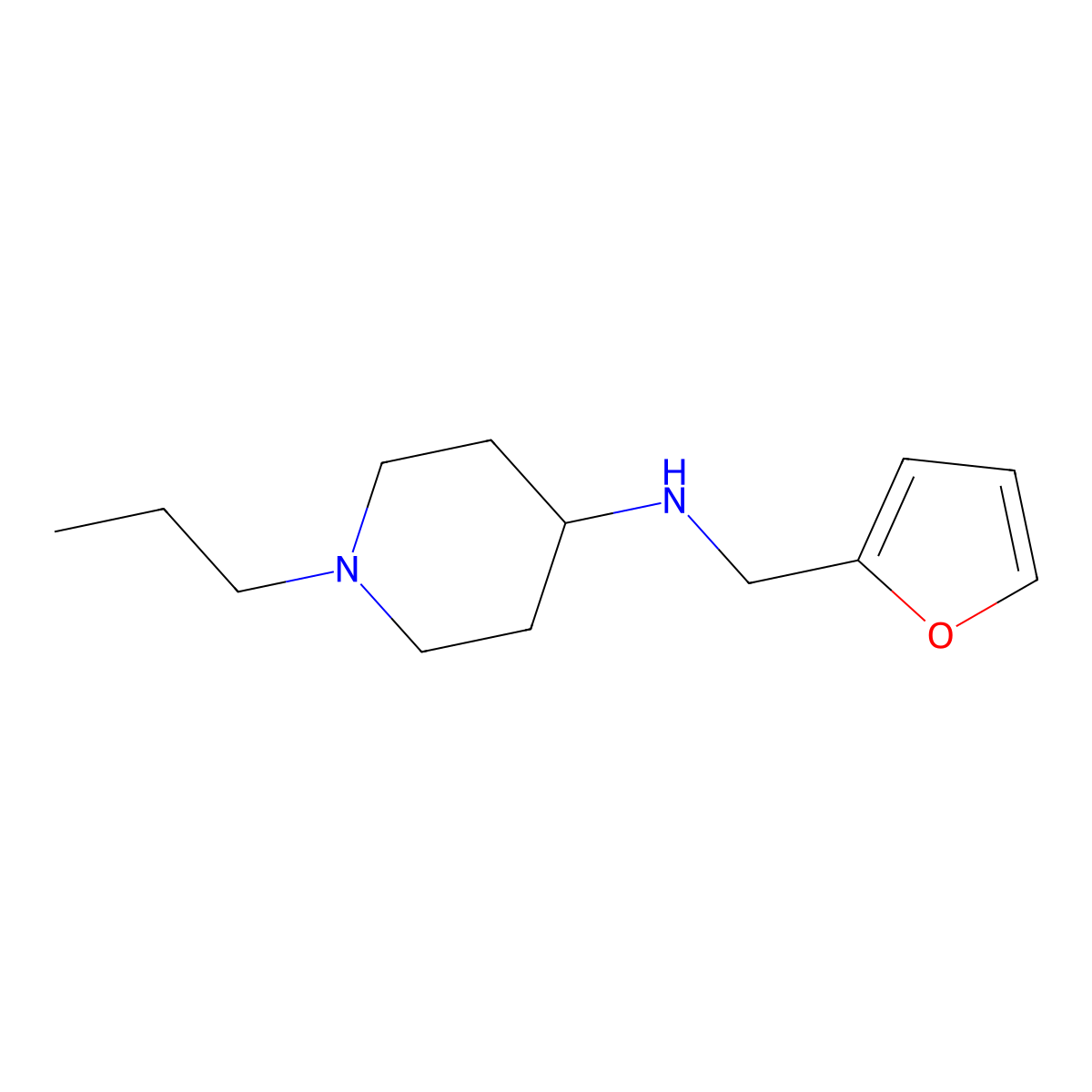 N-(furan-2-ylmethyl)-1-propylpiperidin-4-amine molecular structure, CAS 765924-11-6