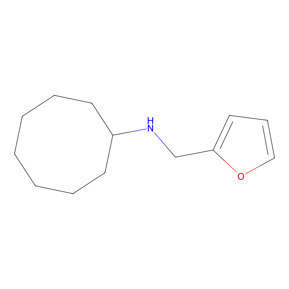 N-(furan-2-ylmethyl)cyclooctanamine molecular structure, CAS 765924-13-8