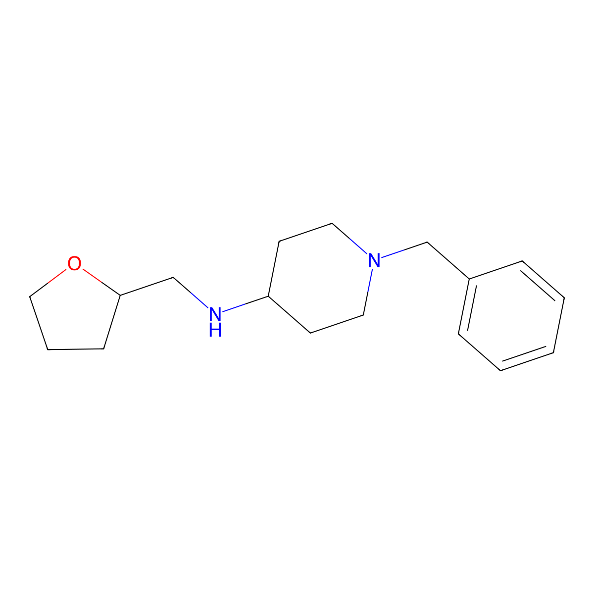 1-Benzyl-N-((tetrahydrofuran-2-yl)methyl)piperidin-4-amine molecular structure, CAS 765924-14-9