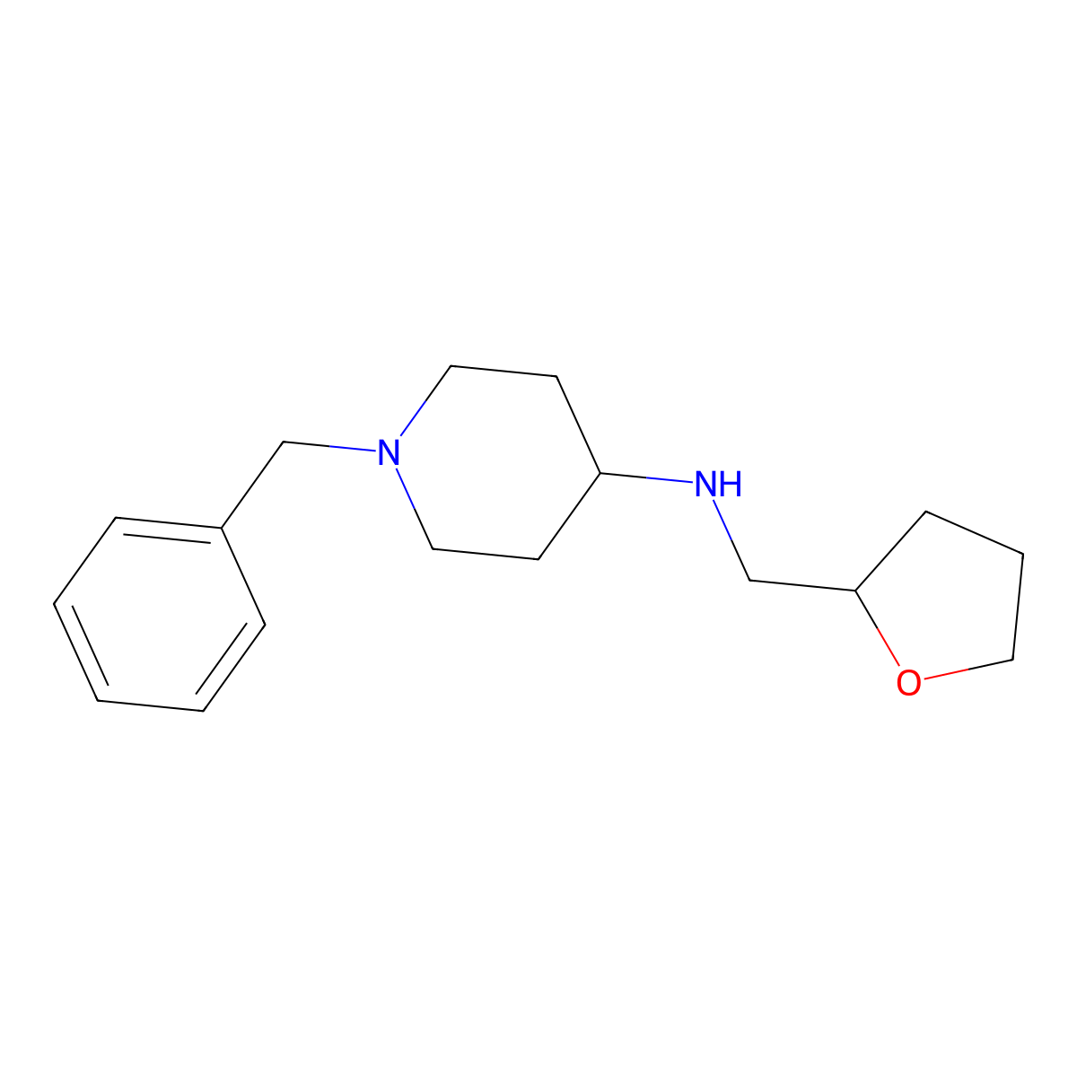 1-Benzyl-N-((tetrahydrofuran-2-yl)methyl)piperidin-4-amine molecular structure, CAS 765924-14-9