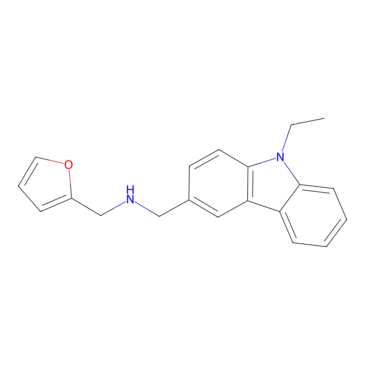 1-(9-ethyl-9H-carbazol-3-yl)-N-(furan-2-ylmethyl)methanamine molecular structure, CAS 765924-15-0