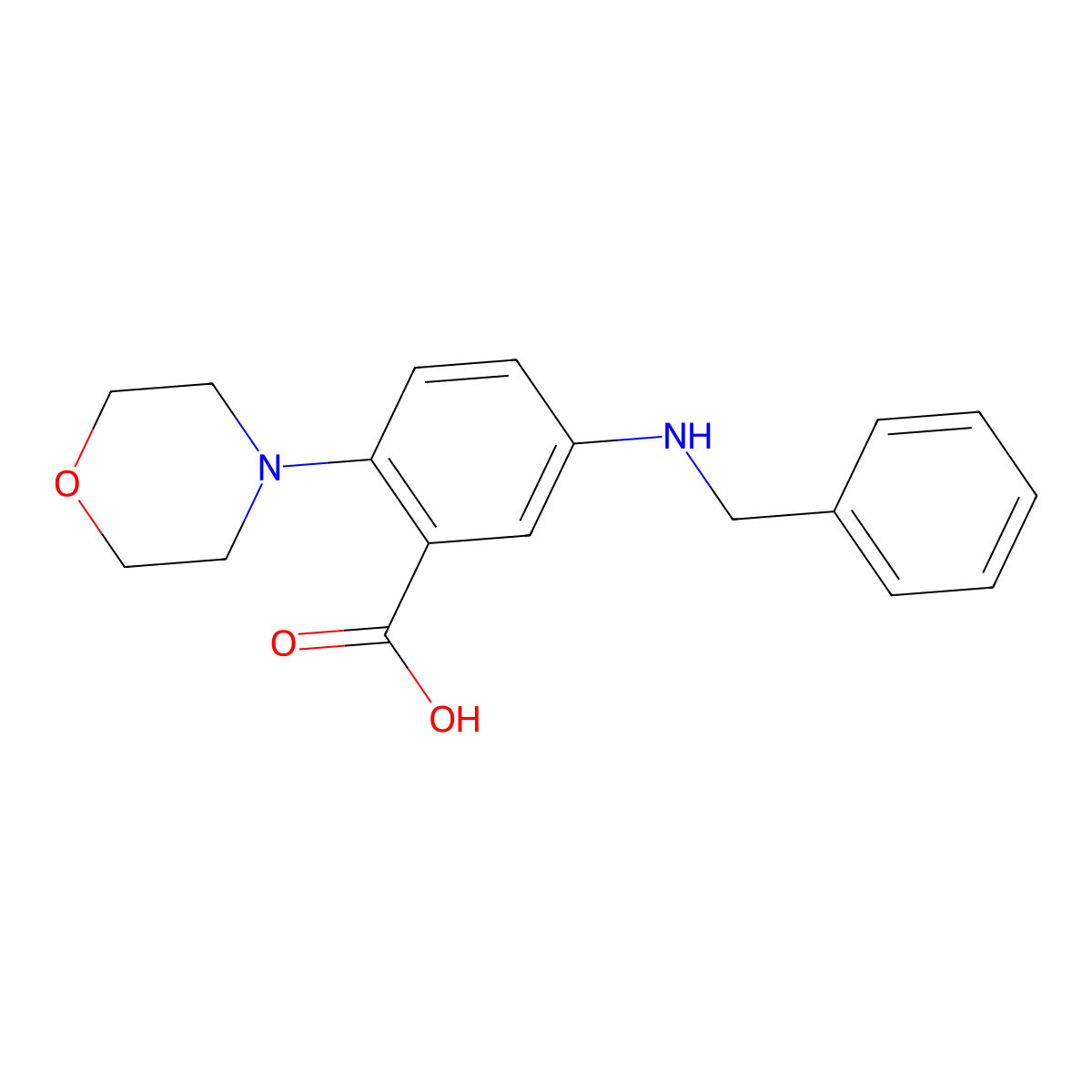 5-(Benzylamino)-2-morpholin-4-ylbenzoic acid molecular structure, CAS 765924-64-9