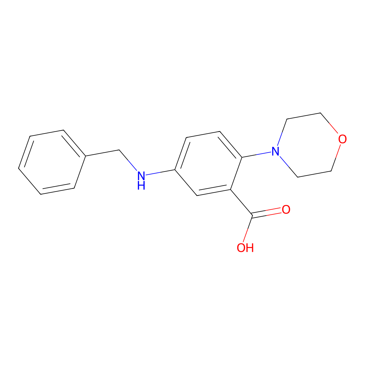 5-(Benzylamino)-2-morpholin-4-ylbenzoic acid molecular structure, CAS 765924-64-9