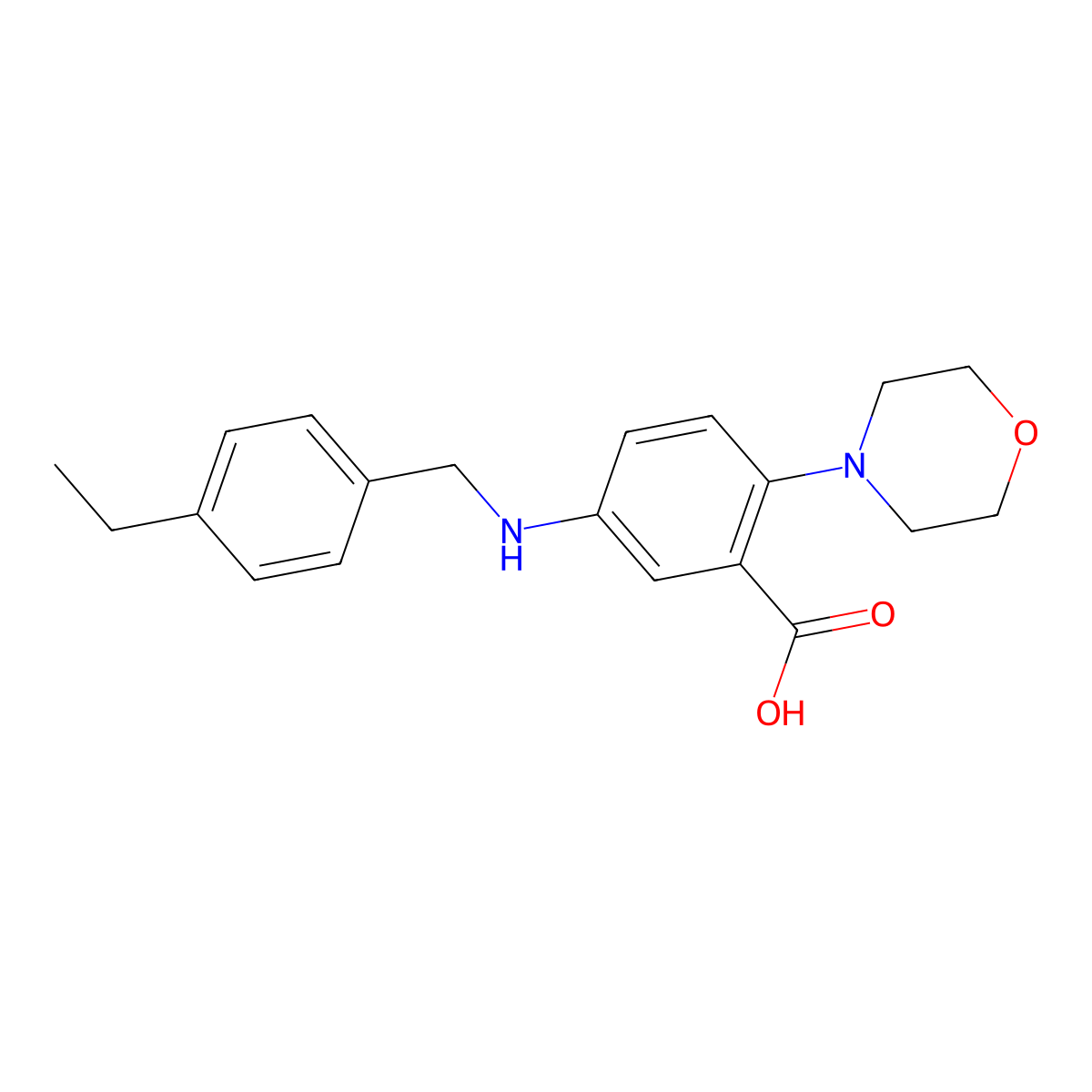 5-[(4-Ethylbenzyl)amino]-2-(4-morpholinyl)benzoic acid molecular structure, CAS 765924-98-9