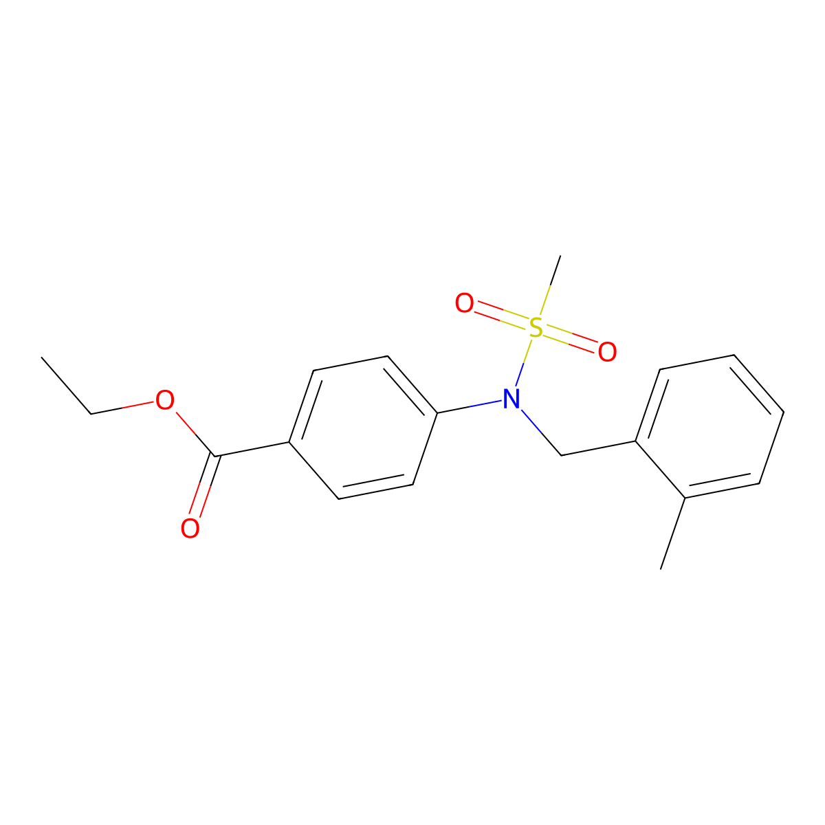 Ethyl 4-[(2-methylbenzyl)(methylsulfonyl)amino]benzoate molecular structure, CAS 765925-52-8