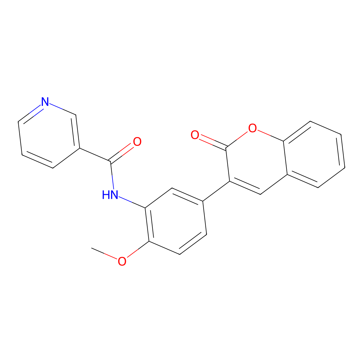 N-[2-methoxy-5-(2-oxochromen-3-yl)phenyl]pyridine-3-carboxamide molecular structure, CAS 765926-01-0