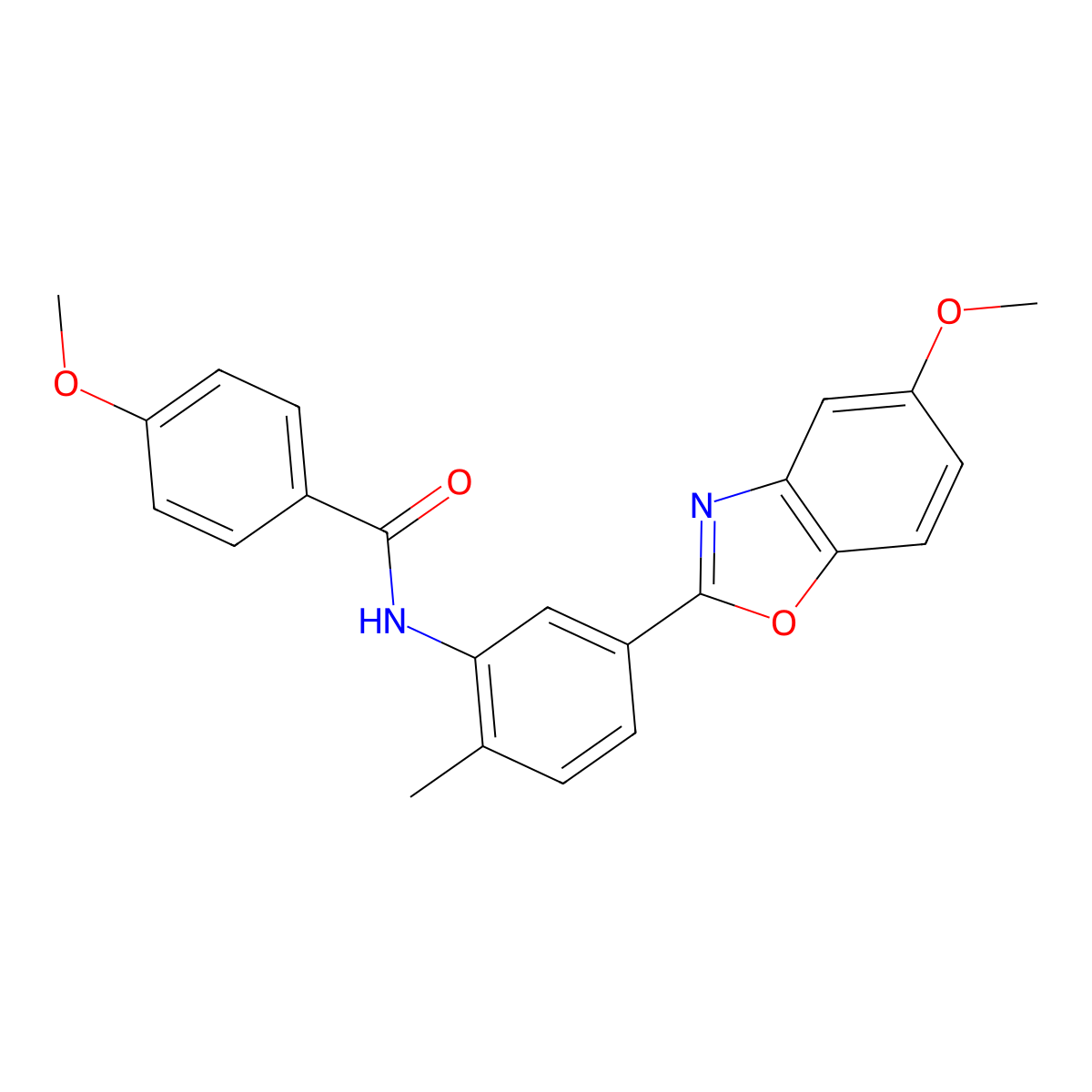 4-methoxy-N-[5-(5-methoxy-1,3-benzoxazol-2-yl)-2-methylphenyl]benzamide molecular structure, CAS 765926-04-3