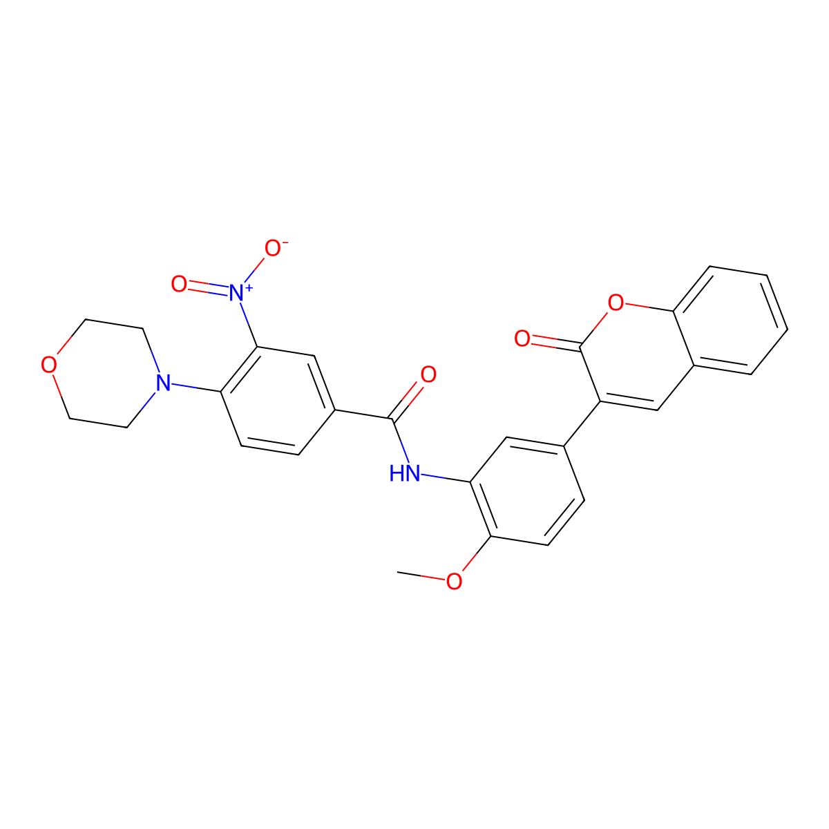 N-[2-methoxy-5-(2-oxochromen-3-yl)phenyl]-4-morpholin-4-yl-3-nitrobenzamide molecular structure, CAS 765926-06-5