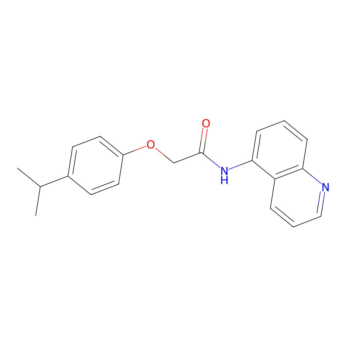 2-(4-propan-2-ylphenoxy)-N-quinolin-5-ylacetamide molecular structure, CAS 765926-09-8