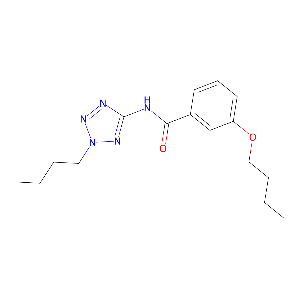 3-butoxy-N-(2-butyltetrazol-5-yl)benzamide molecular structure, CAS 765926-14-5