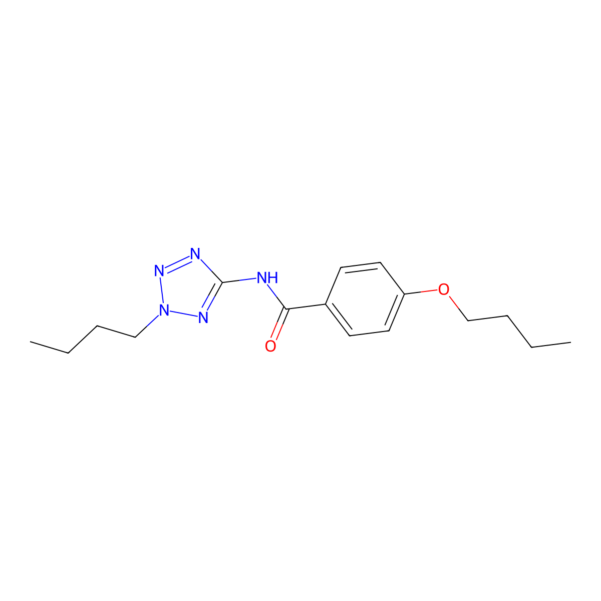 4-butoxy-N-(2-butyltetrazol-5-yl)benzamide molecular structure, CAS 765926-15-6