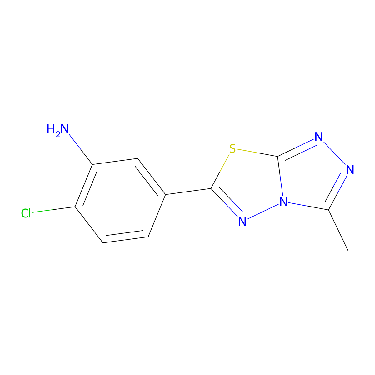 2-Chloro-5-(3-methyl-[1,2,4]triazolo[3,4-b][1,3,4]thiadiazol-6-yl)aniline molecular structure, CAS 765926-18-9