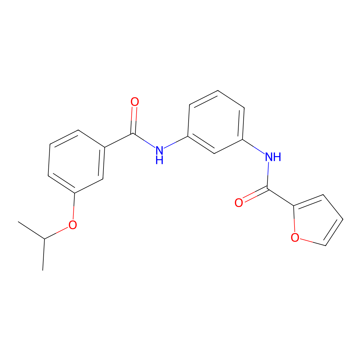 N-[3-[(3-propan-2-yloxybenzoyl)amino]phenyl]furan-2-carboxamide molecular structure, CAS 765926-22-5