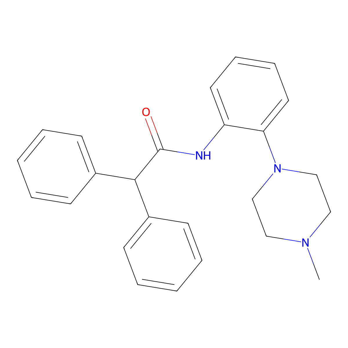 N-[2-(4-methylpiperazin-1-yl)phenyl]-2,2-diphenylacetamide molecular structure, CAS 765926-26-9