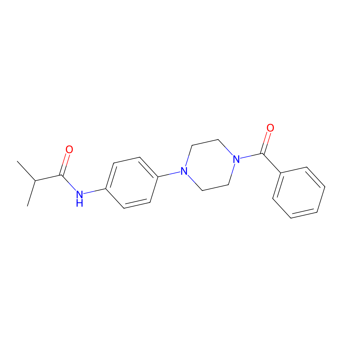 N-[4-(4-benzoylpiperazin-1-yl)phenyl]-2-methylpropanamide molecular structure, CAS 765926-35-0
