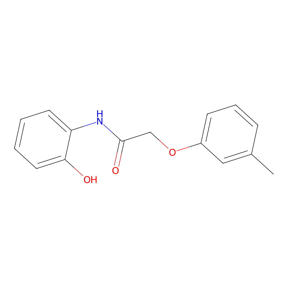 N-(2-hydroxyphenyl)-2-(3-methylphenoxy)acetamide molecular structure, CAS 765926-44-1