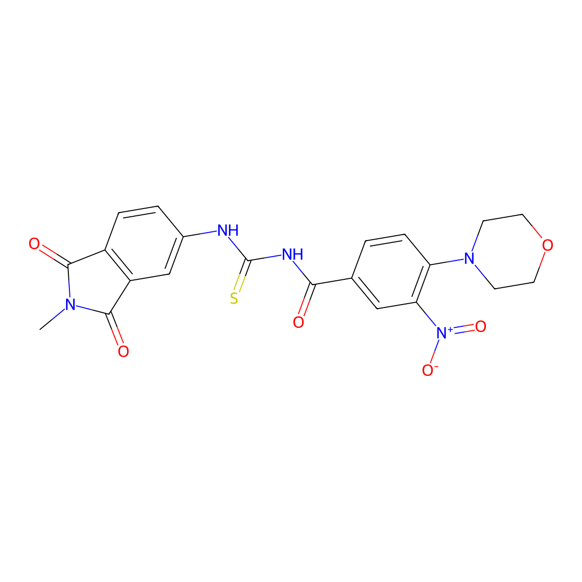 N-[(2-methyl-1,3-dioxoisoindol-5-yl)carbamothioyl]-4-morpholin-4-yl-3-nitrobenzamide molecular structure, CAS 765926-67-8