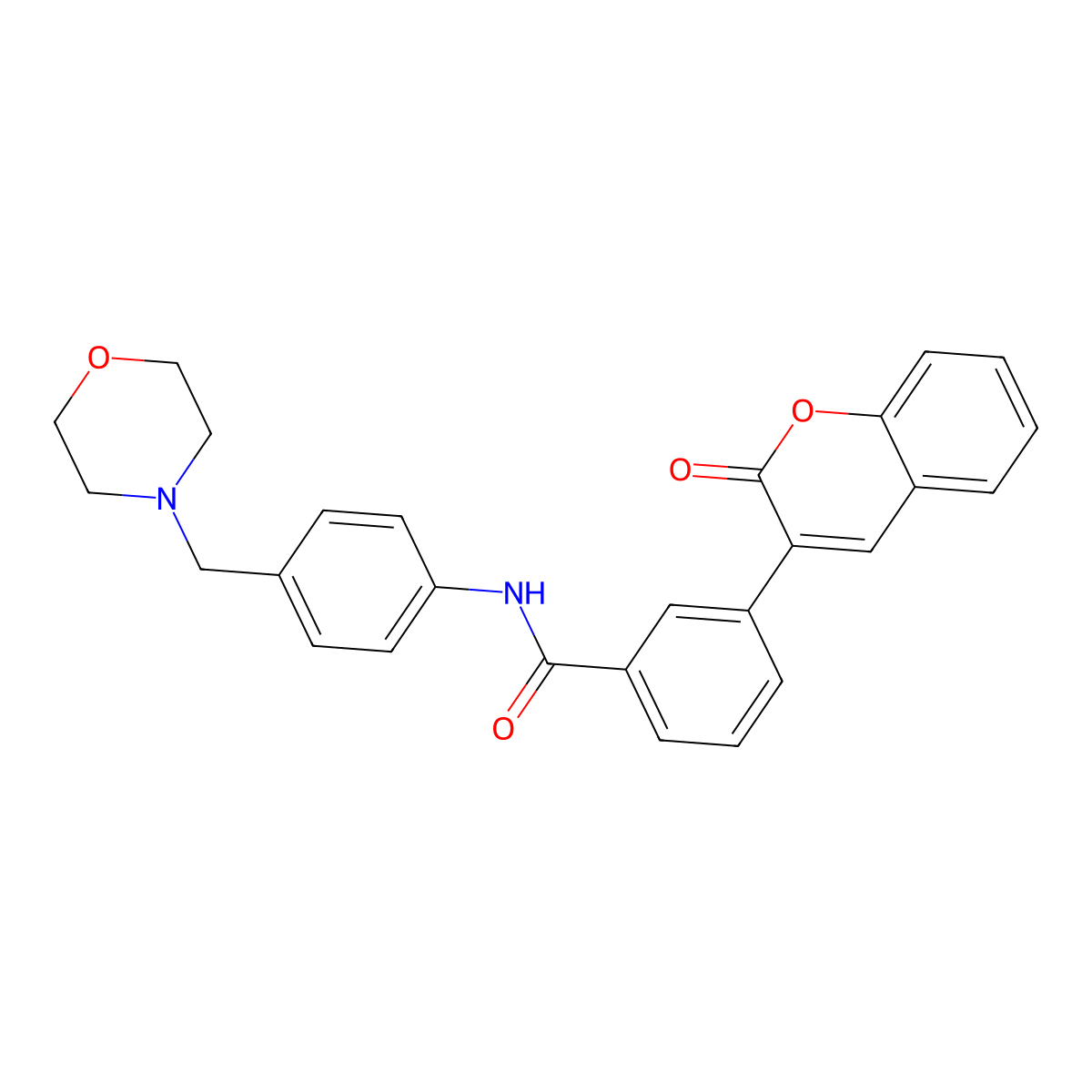 N-[4-(morpholin-4-ylmethyl)phenyl]-3-(2-oxochromen-3-yl)benzamide molecular structure, CAS 765926-68-9