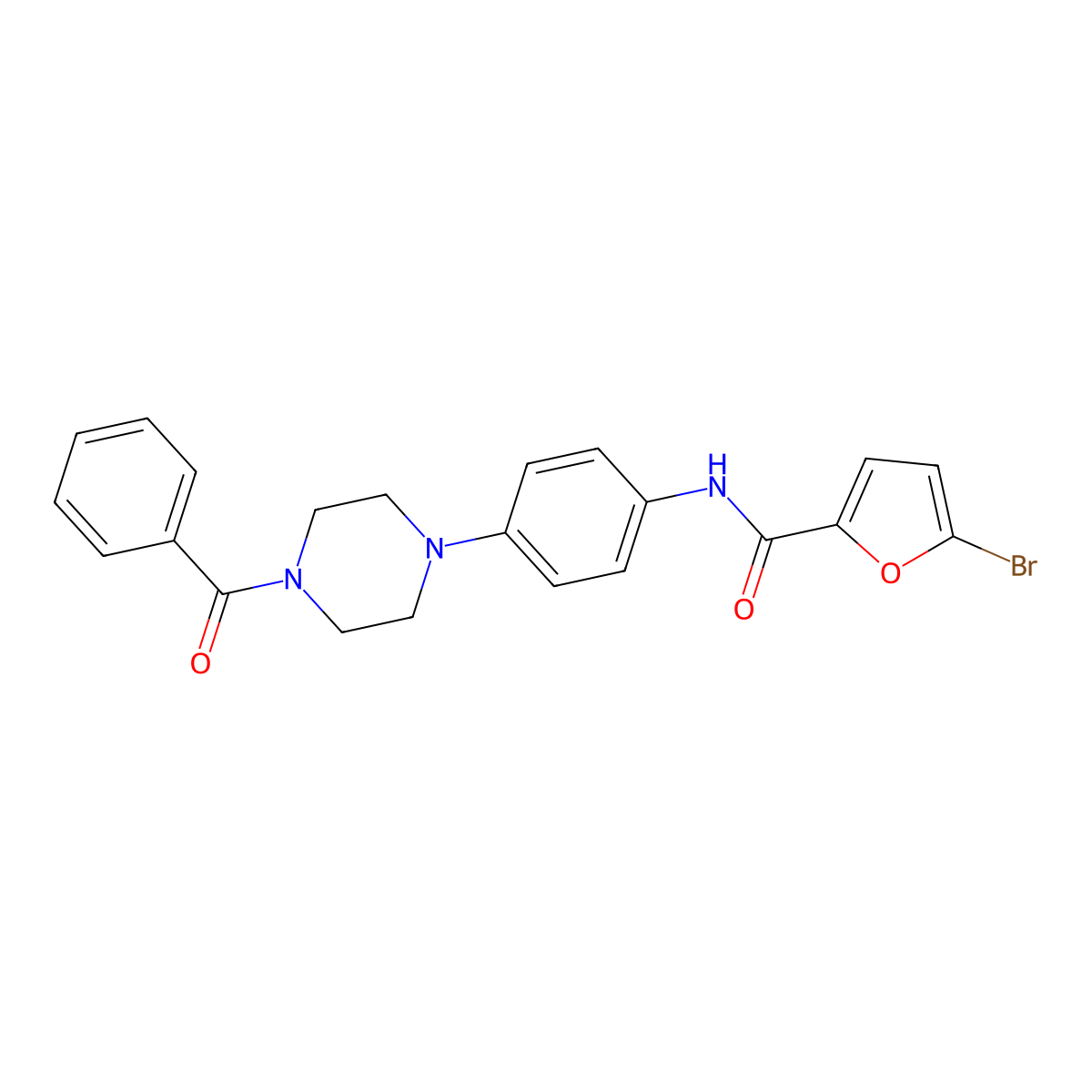 N-[4-(4-benzoyl-1-piperazinyl)phenyl]-5-bromo-2-furamide molecular structure, CAS 765926-74-7