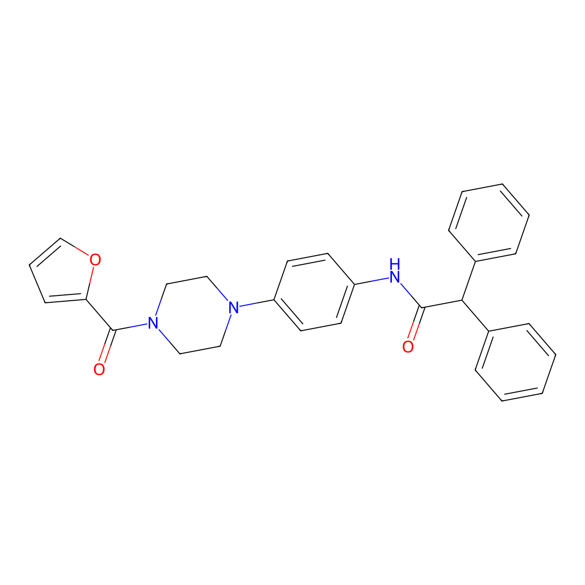 N-{4-[4-(2-furoyl)-1-piperazinyl]phenyl}-2,2-diphenylacetamide molecular structure, CAS 765926-75-8