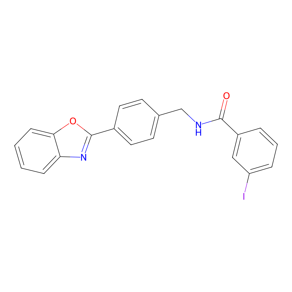 N-[4-(1,3-benzoxazol-2-yl)benzyl]-3-iodobenzamide molecular structure, CAS 765926-86-1