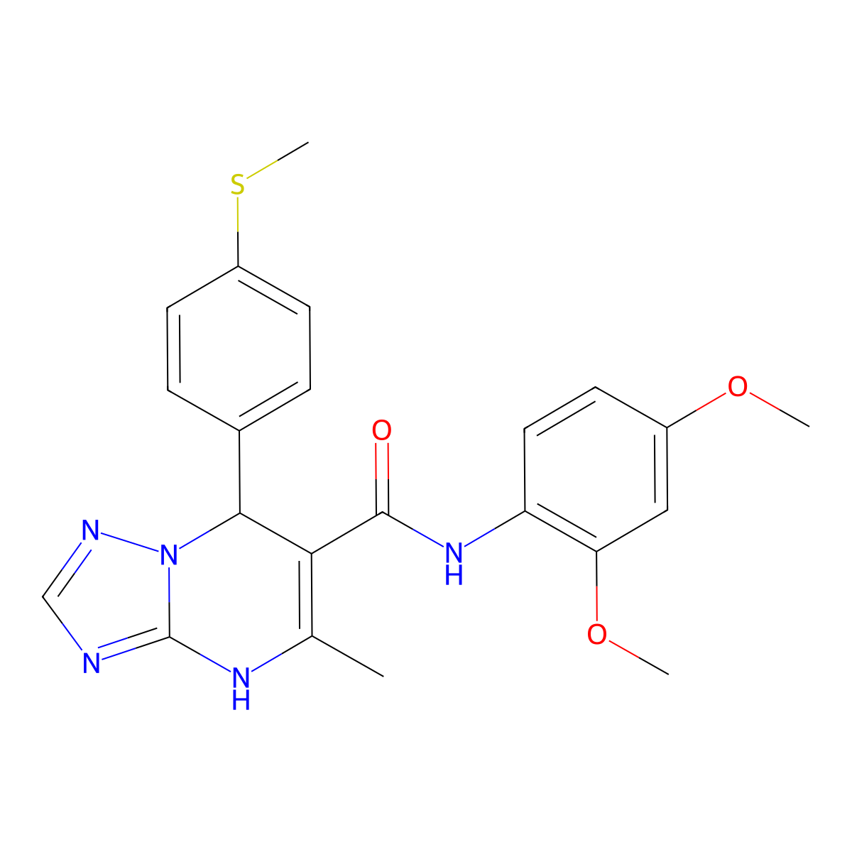 N-(2,4-dimethoxyphenyl)-5-methyl-7-(4-methylsulfanylphenyl)-1,7-dihydro-[1,2,4]triazolo[1,5-a]pyrimidine-6-carboxamide molecular structure, CAS 765928-56-1