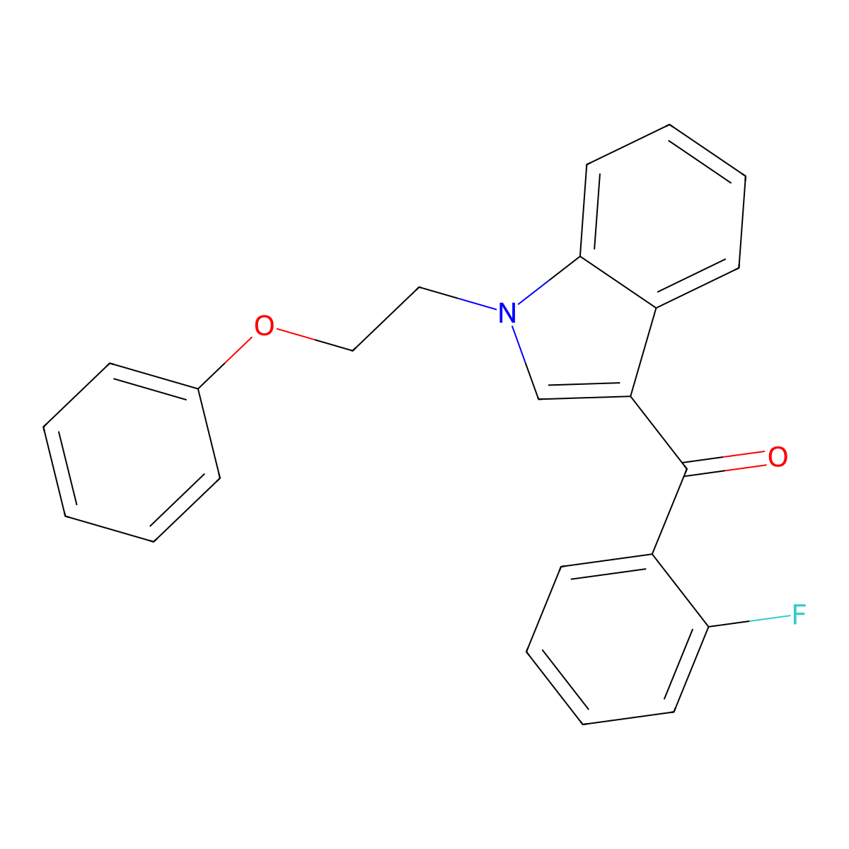 (2-Fluorophenyl)-[1-(2-phenoxyethyl)indol-3-yl]methanone molecular structure, CAS 765931-09-7