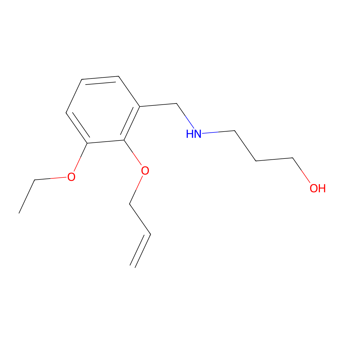 3-{[2-(Allyloxy)-3-ethoxybenzyl]amino}-1-propanol molecular structure, CAS 765933-40-2
