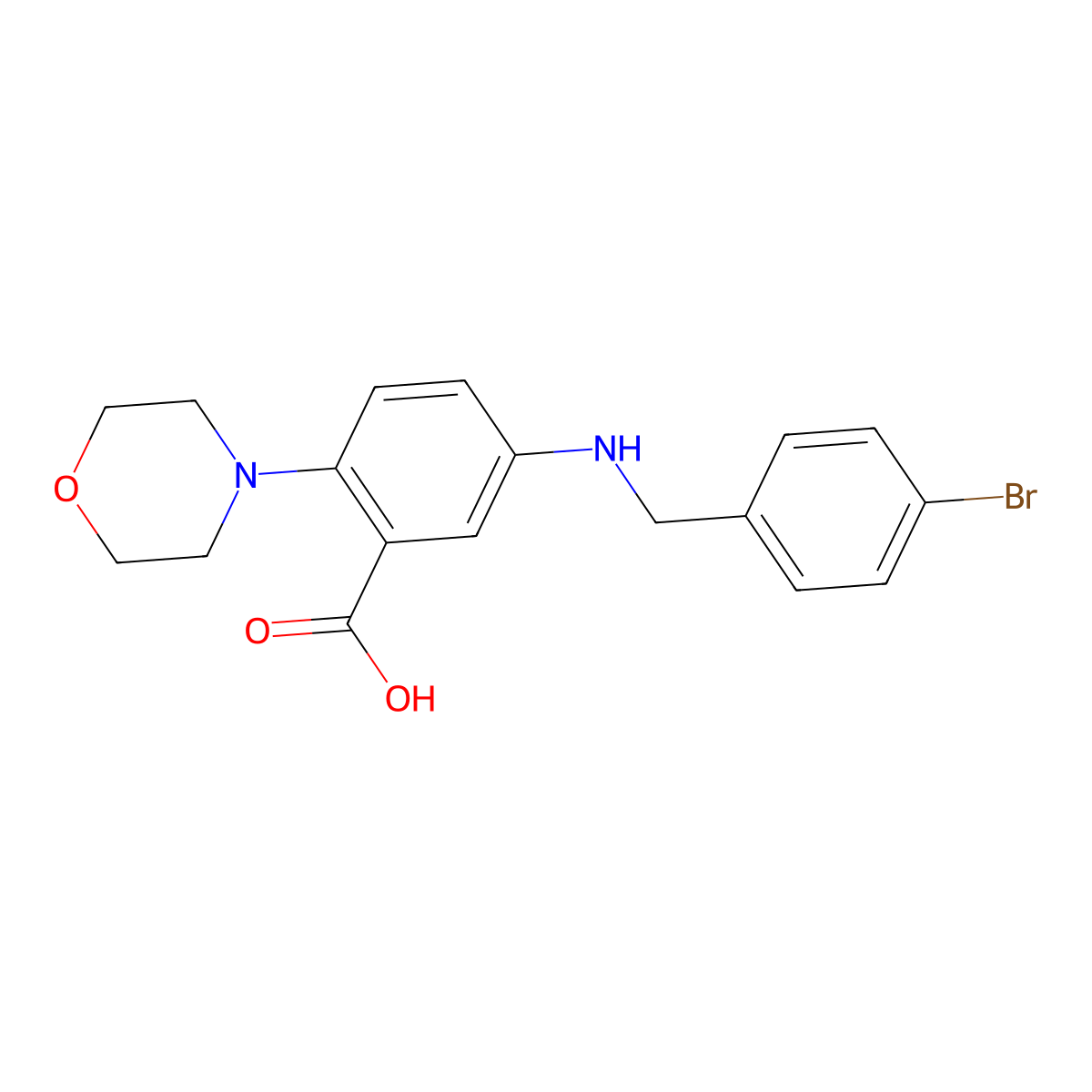 5-[(4-Bromobenzyl)amino]-2-(4-morpholinyl)benzoic acid molecular structure, CAS 765933-42-4
