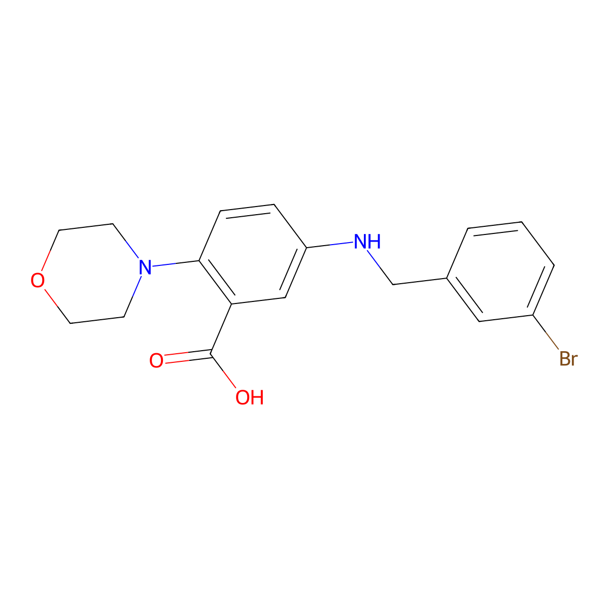 5-[(3-Bromobenzyl)amino]-2-(morpholin-4-yl)benzoic acid molecular structure, CAS 765933-69-5