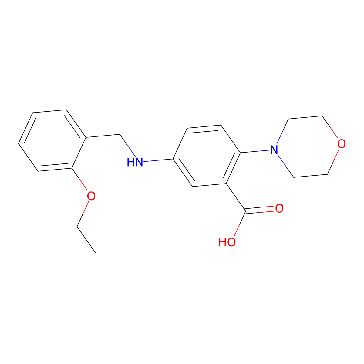 5-[(2-Ethoxybenzyl)amino]-2-(4-morpholinyl)benzoic acid molecular structure, CAS 765933-72-0