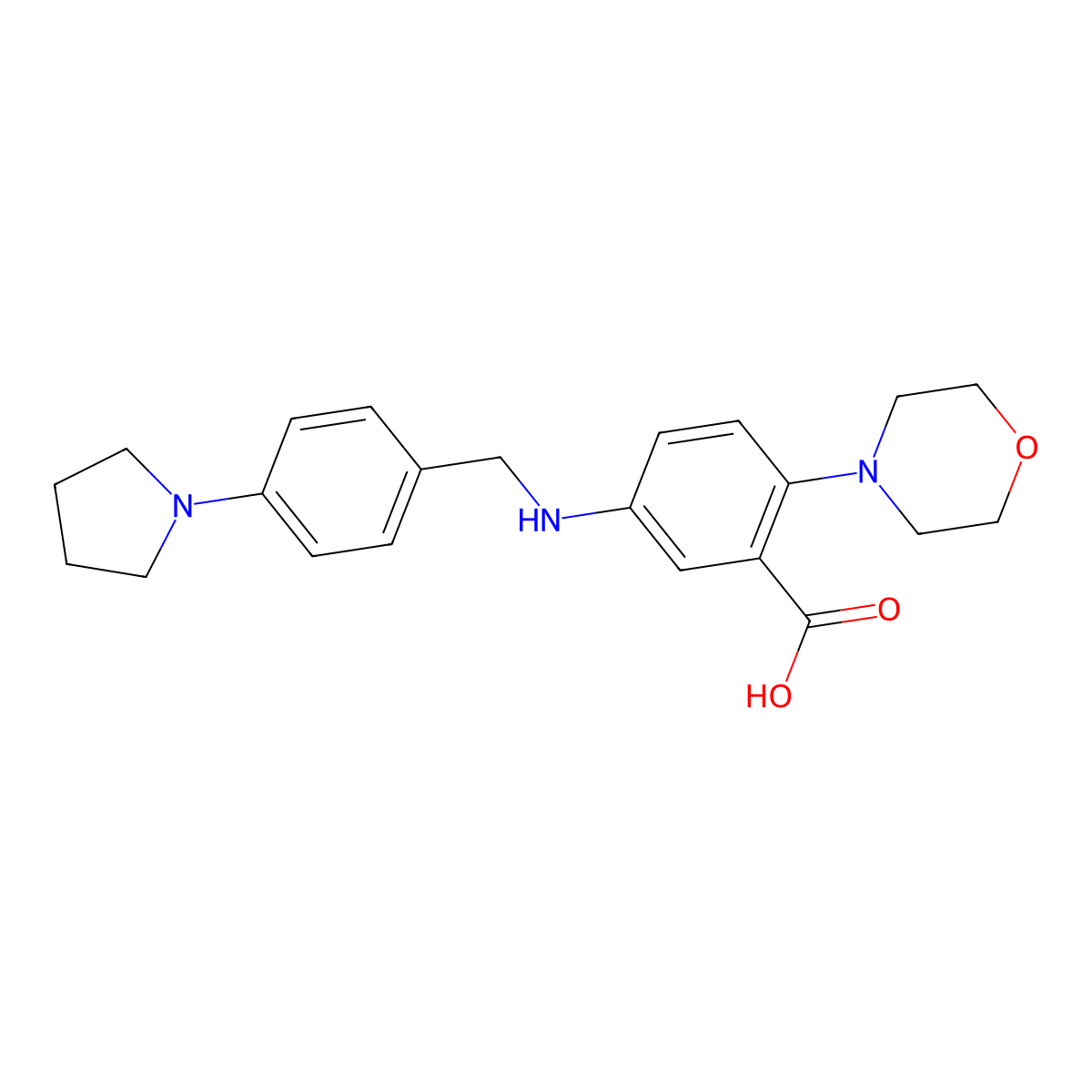 2-(4-Morpholinyl)-5-{[4-(1-pyrrolidinyl)benzyl]amino}benzoic acid molecular structure, CAS 765934-04-1