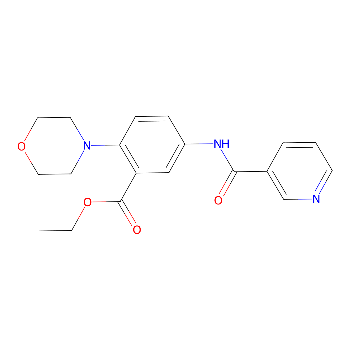 Ethyl 2-(4-morpholinyl)-5-[(3-pyridinylcarbonyl)amino]benzoate molecular structure, CAS 765934-20-1