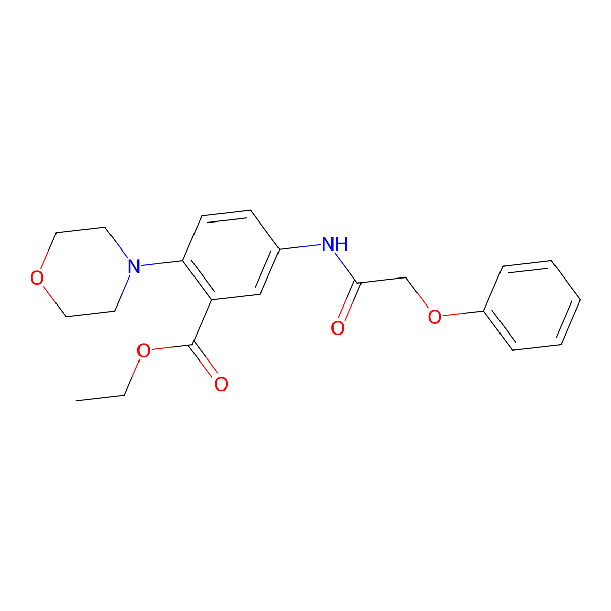 Ethyl 2-(4-morpholinyl)-5-[(phenoxyacetyl)amino]benzoate molecular structure, CAS 765934-32-5