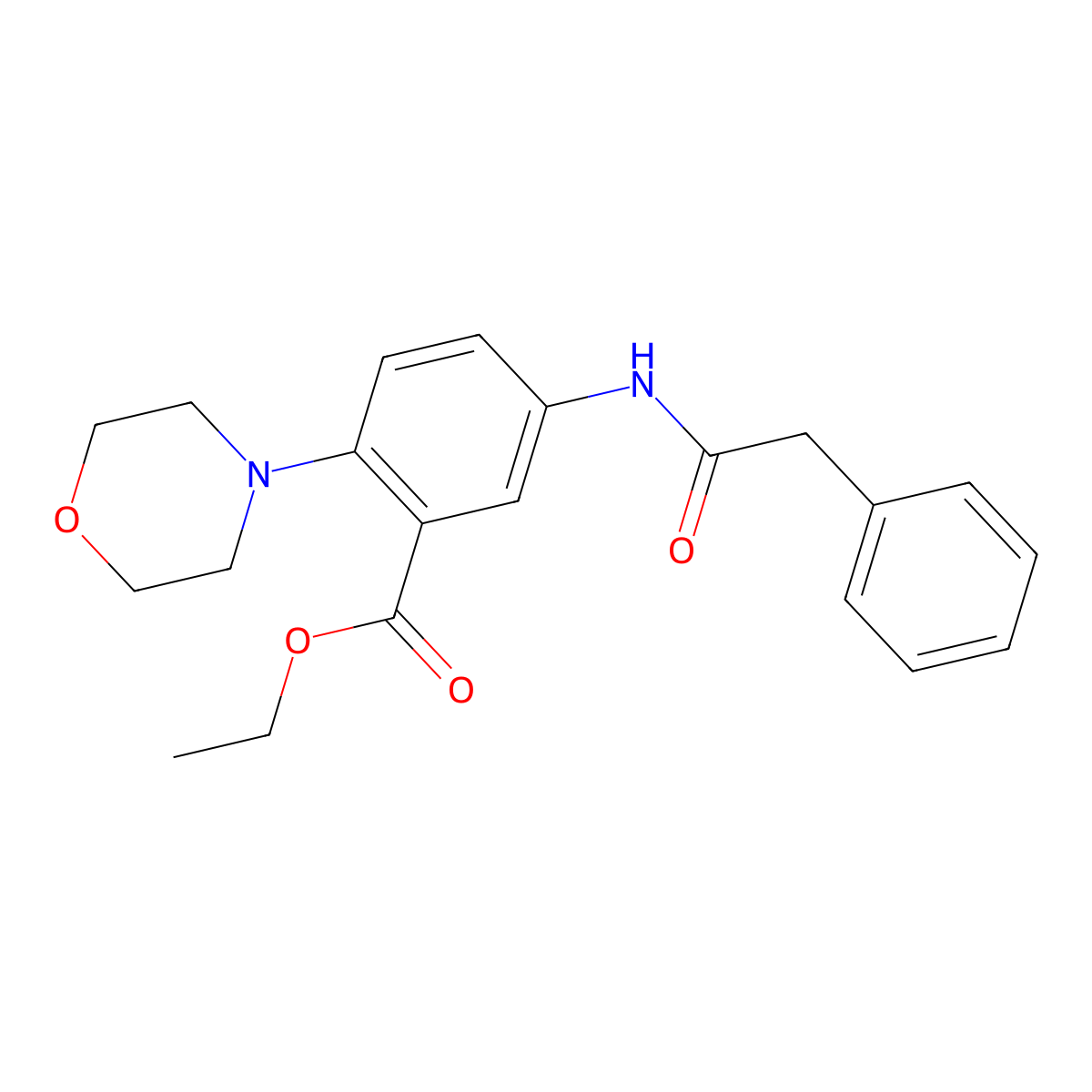 Ethyl 2-morpholin-4-yl-5-[(2-phenylacetyl)amino]benzoate molecular structure, CAS 765934-36-9