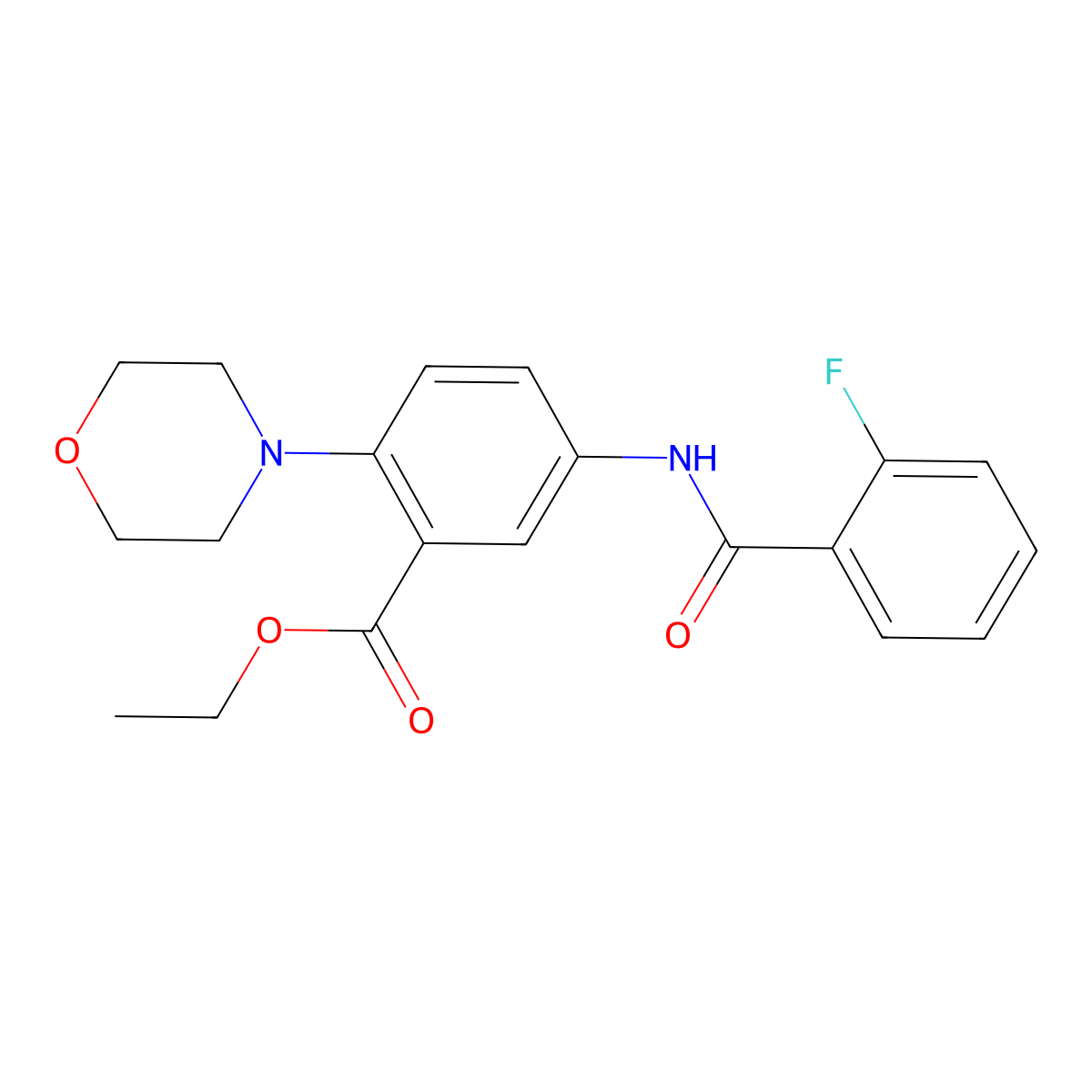 Ethyl 5-[(2-fluorobenzoyl)amino]-2-(4-morpholinyl)benzoate molecular structure, CAS 765934-45-0