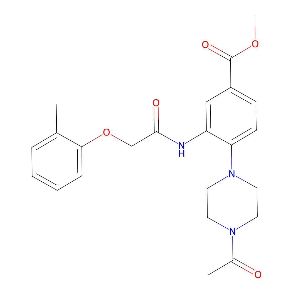 Methyl 4-(4-acetylpiperazin-1-yl)-3-[[2-(2-methylphenoxy)acetyl]amino]benzoate molecular structure, CAS 765934-85-8