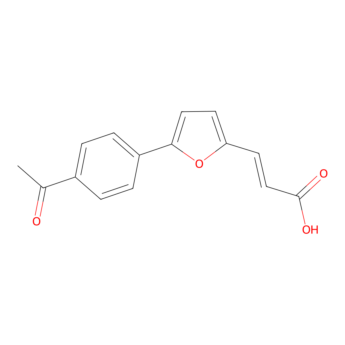 (2E)-3-[5-(4-Acetylphenyl)-2-furanyl]-2-propenoic acid molecular structure, CAS 765937-83-5