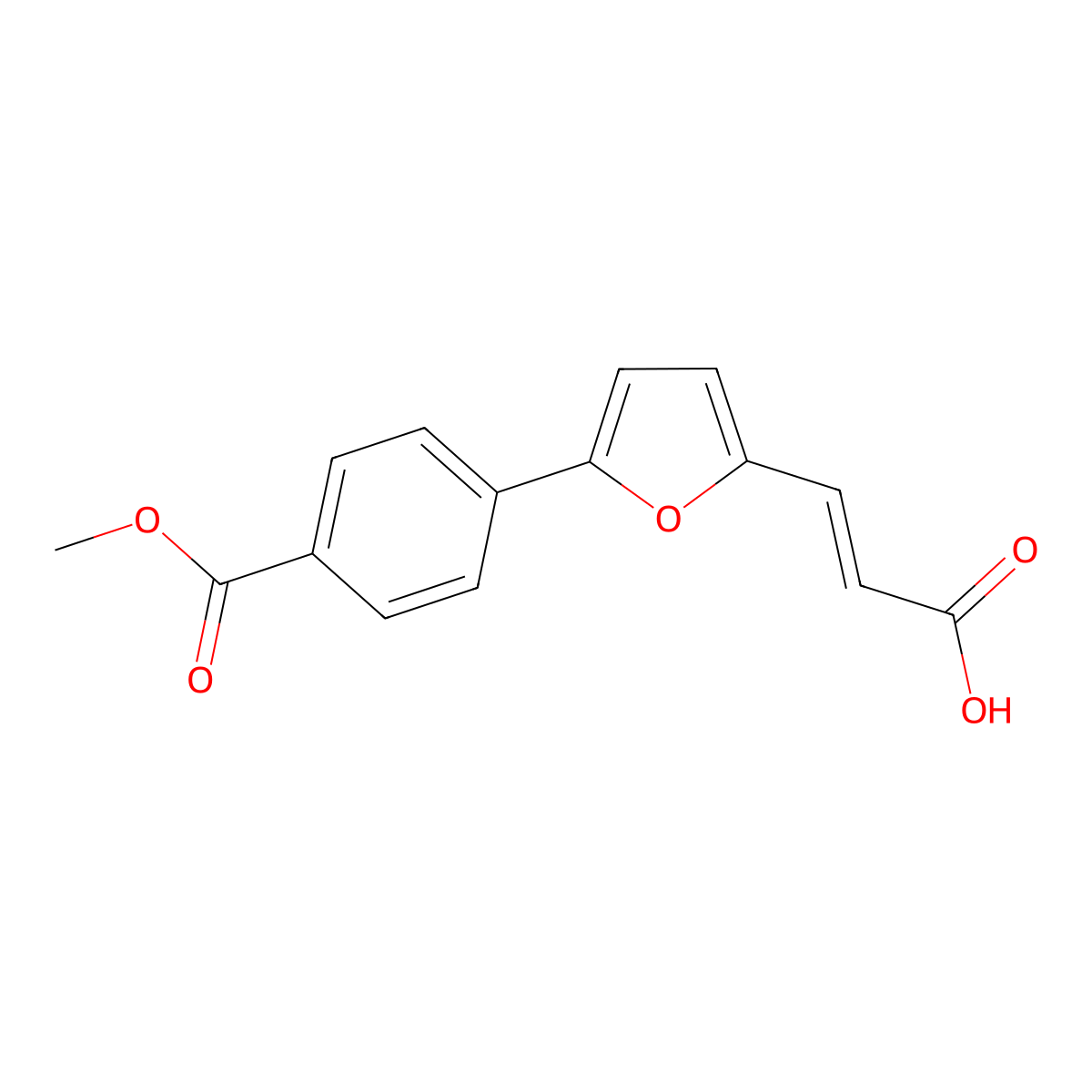 (2E)-3-{5-[4-(methoxycarbonyl)phenyl]furan-2-yl}prop-2-enoic acid molecular structure, CAS 765937-84-6