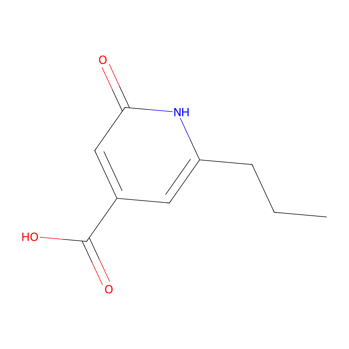 2-Oxo-6-propyl-1,2-dihydropyridine-4-carboxylic acid molecular structure, CAS 76594-12-2