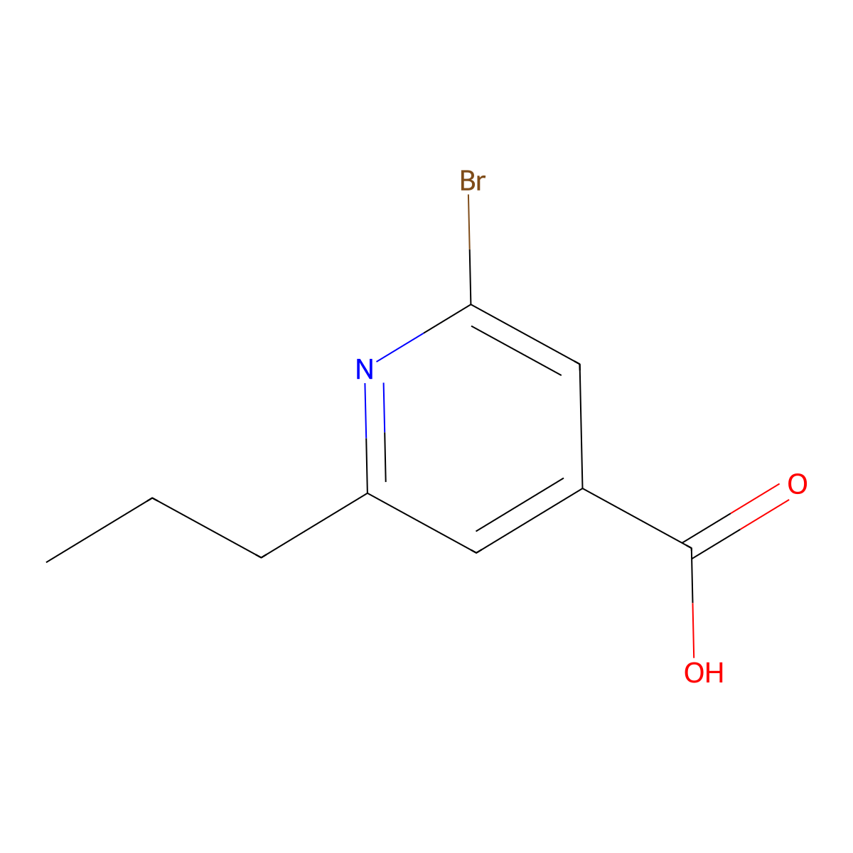 2-Bromo-6-propylpyridine-4-carboxylic acid molecular structure, CAS 76594-14-4