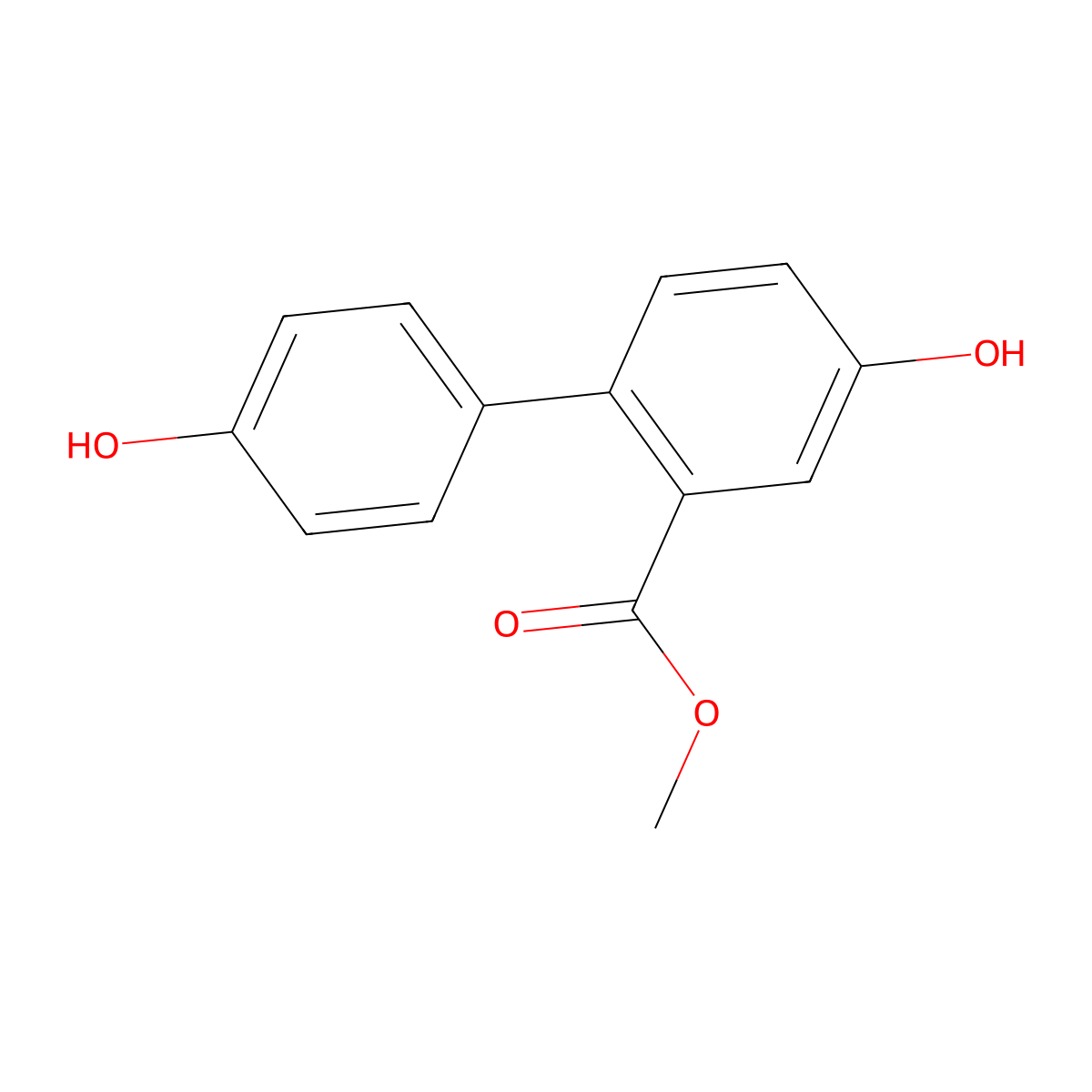 Methyl 4,4'-dihydroxy-[1,1'-biphenyl]-2-carboxylate molecular structure, CAS 765944-63-6