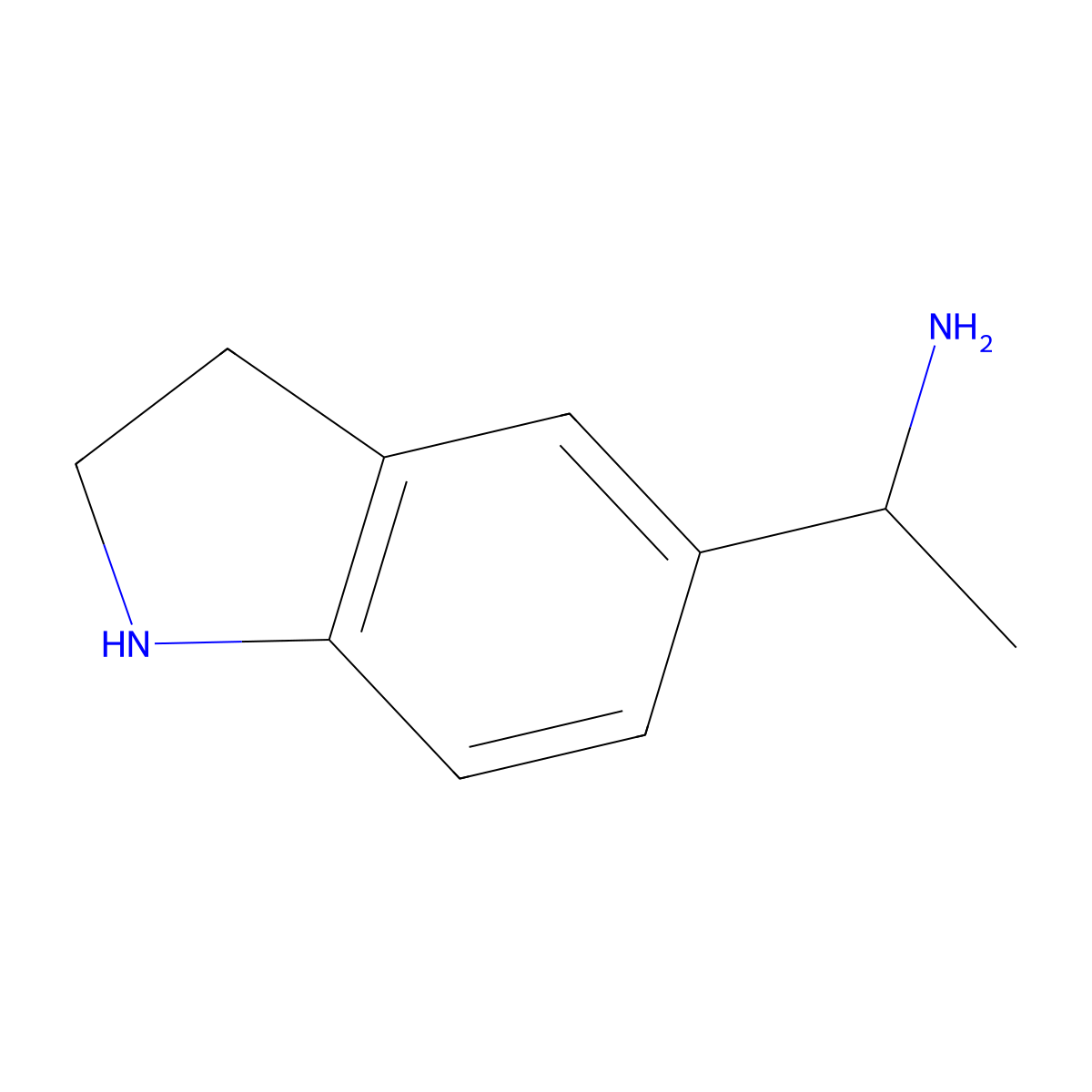 1-(2,3-dihydro-1H-indol-5-yl)ethan-1-amine molecular structure, CAS 765945-09-3